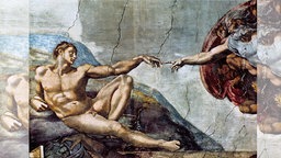 Erschaffung des Adam - Fresko von Michaelangelo in der Sixtinischen Kapelle, Rom (italien 1511)