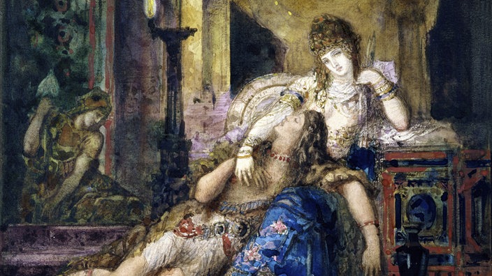 Das Beitragsbild der WDR3 Vesper "Reine du Ciel & Femme fatale" zeigt ein Ölgemälde von Gustave Moreau "Samson und  Dalila.