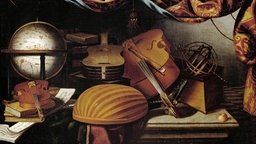 Das Beitragsbild der WDR3 Vesper "Münchner Hofmusik & Harmonische Grenzgänge" zeigt ein Stillleben aus Musikinstrumenten aus dem 17.Jahrhundert