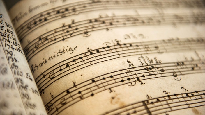 Das Beitragsbild der WDR3 Vesper "Eine mehrstimmige Messe & Drucker – Verleger – Komponist" zeigt ein Notenblatt des Komponisten Georg Philipp Telemann (1681-1767)