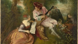 Das Beitragsbild der WDR3 Vesper "Liebe, Lust und Liebeskummer" zeigt das Ölgemälde “La gamme d’amour” von Antoine Watteau.