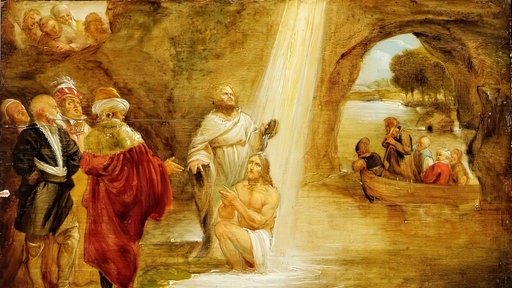 Das Beitragsbild des WDR 3 Vesper "Sonnengesänge & Die Sonne auf der Bühne" zeigt das Ölgemälde The Baptism of Christ von John Runciman. 