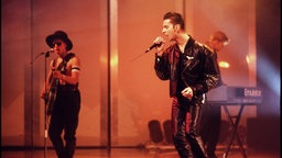Die Band Depeche Mode bei einem Auftritt im Jahr 1987