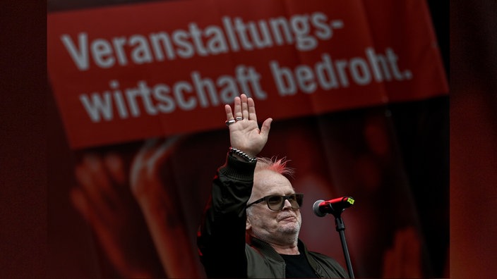 Herbert Grönemeyer bei der Demonstration "Existenzkrise in der Veranstaltungswirtschaft" (2020)