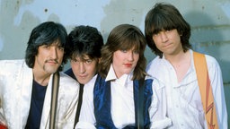 Gruppenfoto der Band Katrina and the Waves 1985 in München