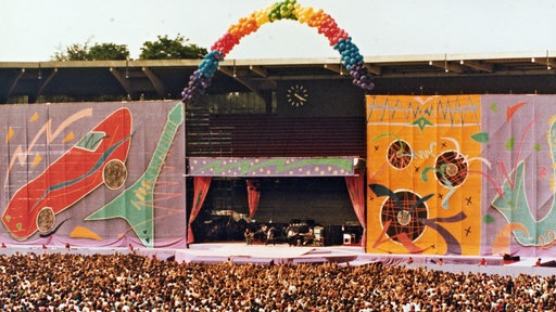 Auftritt der Kölner Band BAP beim Rolling Stones Konzert 1982