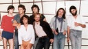 Mitglieder der Kölner Band "BAP" 1981, Wolfgang Niedecken (2.v.l.)