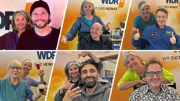 Eine Collage aus Studiogästen 2025: Sebastian Ströbel, Ulla Scholz, Bernhard Hoëcker, Djavid Sediqi, Matthias Maurer und Paul Panzer