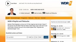  screenshot Studiomonitor der Web-Seite von Playlist und Titelsuche