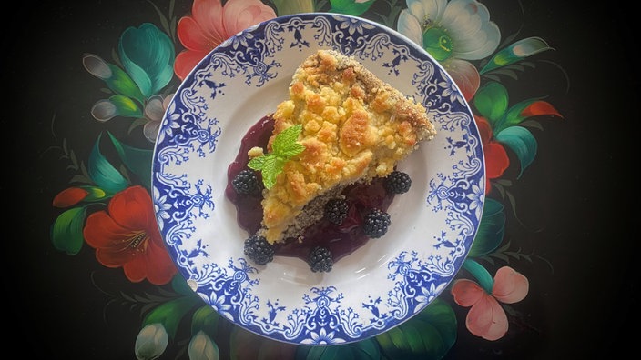 Mohnpudding als Streuselkuchen