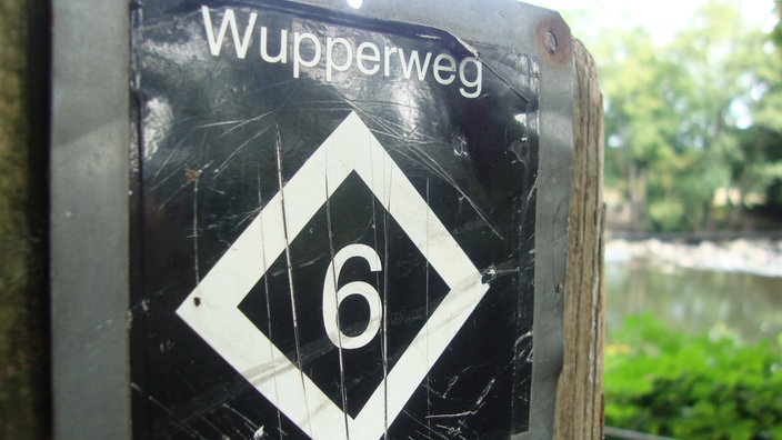 Das Wegezeichen des Erlebnisweges Wupper