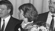 Marianne Quoirin auf der Jahrestagung des Bundesverbandes Deutscher Zeitungsverleger BDZV am 30.10.1985 in der Godesberger Stadthalle.
