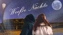 Nacht in St. Petersburg, Mann und Frau vor Sternenhimmel, Schriftzug "Weiße Nächte".