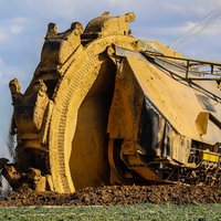 Schaufelradbagger im RWE Braunkohletageabbau