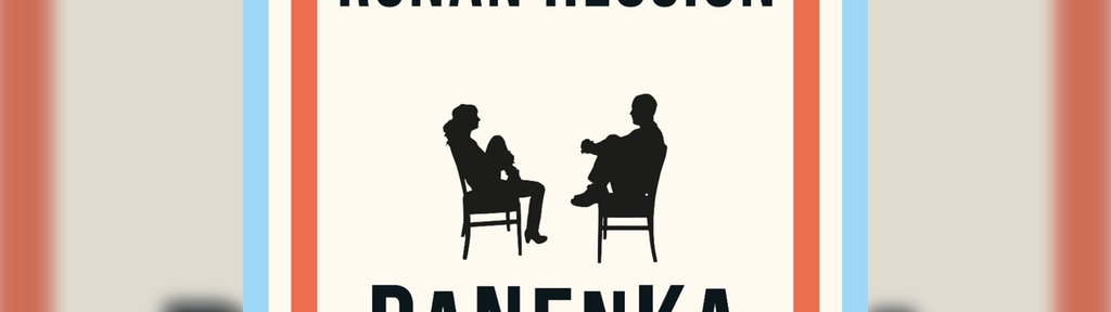 Das Cover zum Hörbuch Panenka von Rónán Hession zeigt neben dem Autorennamen und dem Titel die Silhouetten zweier Personen, die sich auf Stühlen gegenüberstehen.
