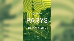 Das Buchcover zu „Der Magier“ von Magdalena Parys zeigt neben dem Buchtitel und dem Namen der Autorin ein Foto von Berlin mit dem Fernsehturm im Zentrum; die Szene ist in ein gelb-grünes, wellenartiges Muster getaucht.