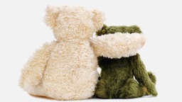 Zwei Teddybären umarmen sich