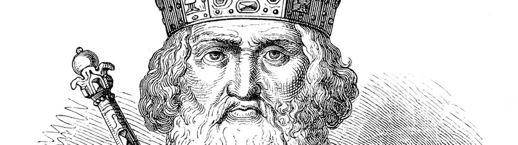 Karl der Große, historische Zeichnung aus dem 19. Jahrhundert