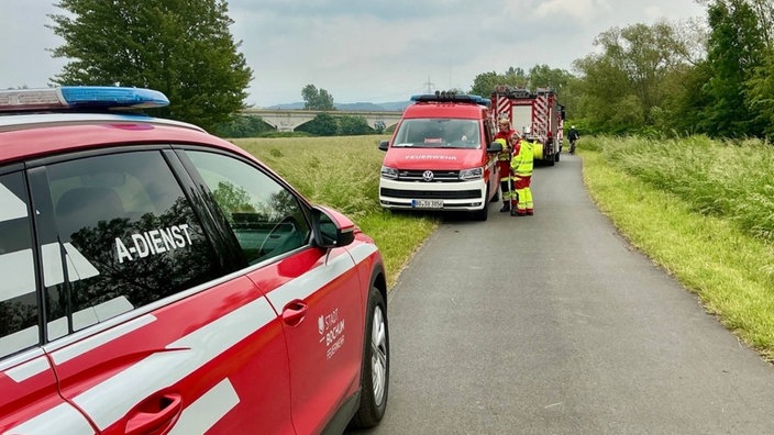 Rettungswagen und Einsatzkräfte am Einsatzort 