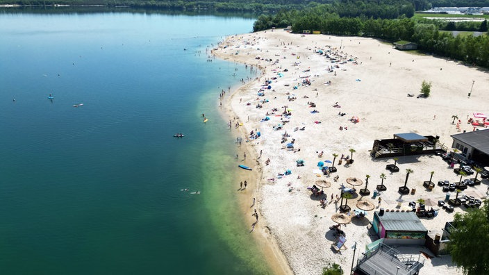 Drohnenaufnahme vom Silbersee in Haltern