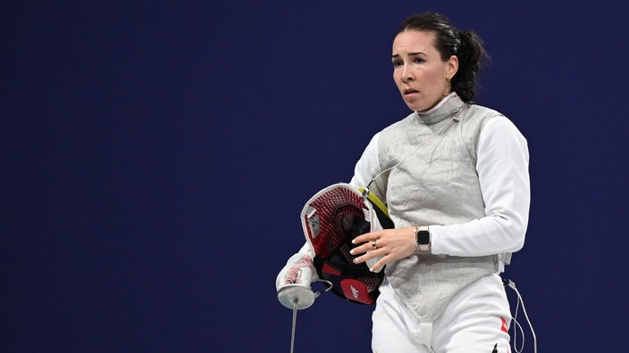 Noch unter ihrem Mädchennamen Sauer kam Florett-Fechterin Anne Kleibrink bei Olympia 2024 bis ins Viertelfinale.