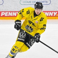 Eishockeyspieler Philip Gogulla im Trikot der Krefeld Pinguine