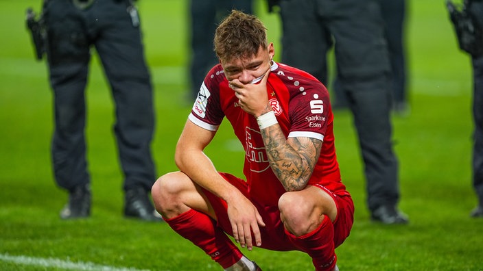 Pure Enttäuschung bei Essens Jannik Hofmann nach dem verpassten Aufstieg