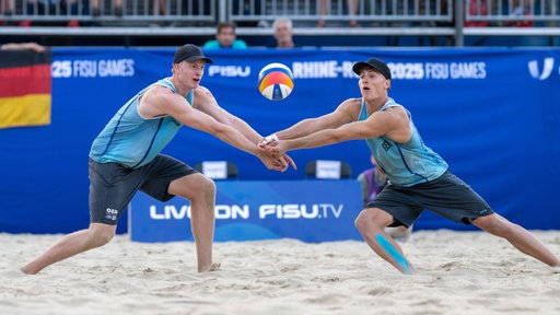 Max Just (r.) und Philipp Huster bei den World University Games.