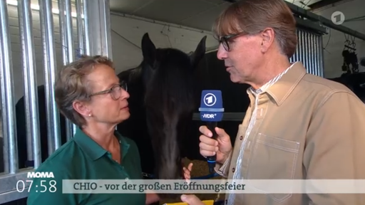 Isabell Werth beim Interview im MoMa