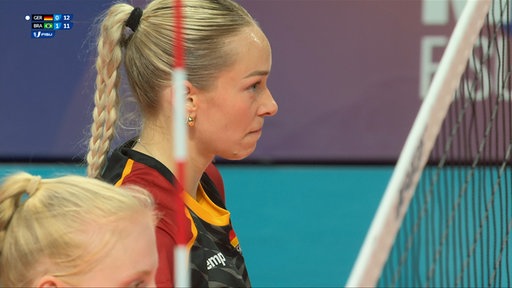 Die Volleyballerinnen beim Spiel um Platz 3 bei den World University Games. 