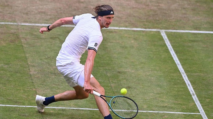 Alexander Zverev im Achtelfinale des ATP-Turniers in Halle 2026.