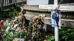Gedenkstelle nach dem Unfall