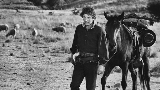 Bob Dylan 1972 bei Dreharbeiten zum Film "Pat Garrett and Billy the Kid" in Mexiko.