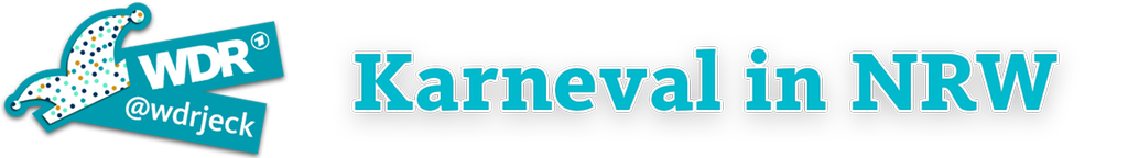 Links das WDR Jeck-Logo, rechts ein Schriftzug »Karneval in NRW« 