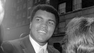 Muhammad Ali auf einem Charity-Konzert in London 1977