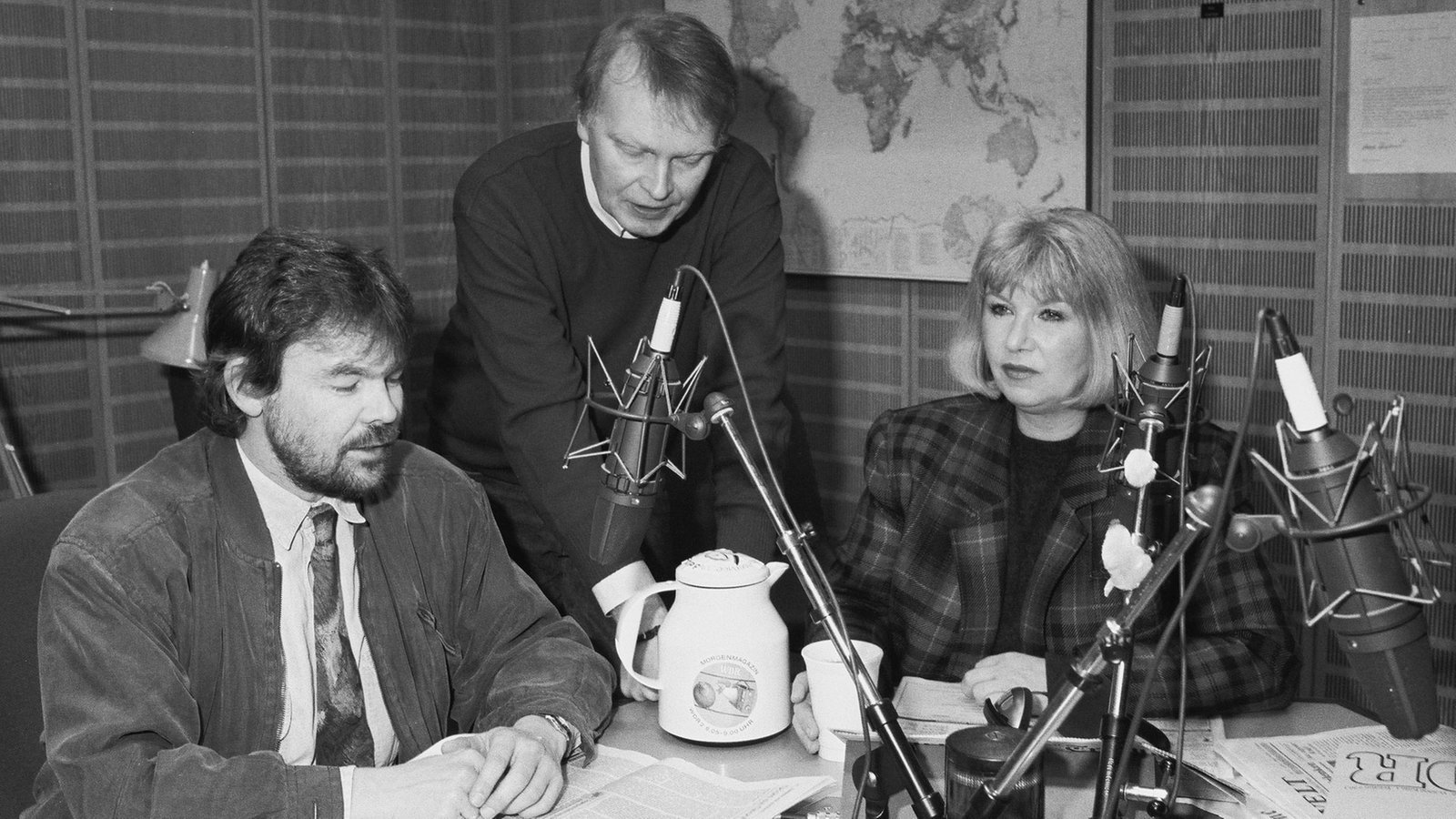 Manfred Breuckmann und Christine Lemmen live aus dem Gläsernen Studio, zusammen mit Redakteur Peter Klunkert, 13. Februar 1992