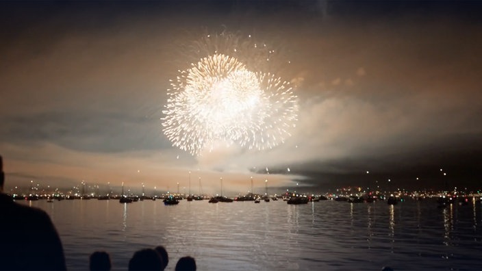 Feuerwerk über dem Bodensee