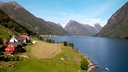 Fjærlandsfjord und der Jostedalsbreen, größer Gletscher Festlandeuropas.