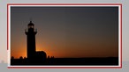 Leuchtturm Farolim de Felgueiras von Porto im Sonnenuntergang