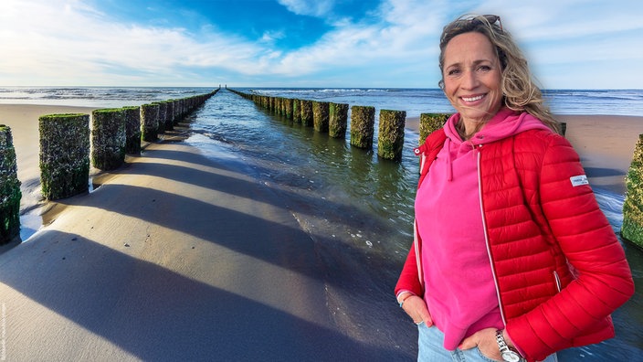 Tamina Kallert am Strand von Domburg