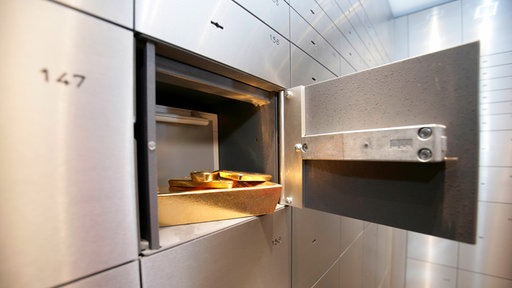 Bankschliessfach mit Goldbarren