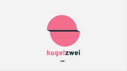 Das Bild zeigt eine pinke Weltkugel, die in der Mitte durchgeschnitten ist und den Titel "kugelzwei".