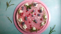 gezwirlte Beerentorte Draufsicht