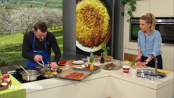 Rösti-Burger mit getrockneten Tomaten