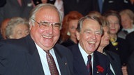 Bundeskanzler Helmut Kohl, Berthold Beitz und Hannelore Kohl während der Feier anlässlich seines 80. Geburtstags am 26. September.