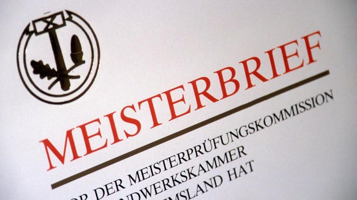 Ein Exemplar des Deutschen Meisterbriefs