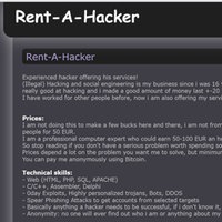 Kriminelles Angebot eines Hackers im Darknet